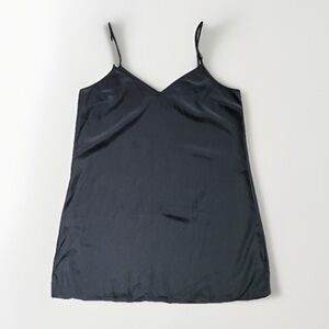 ELIZABETH AND JAMES WOMENS DRESS NAVY V SATIN SHIFT LARGE